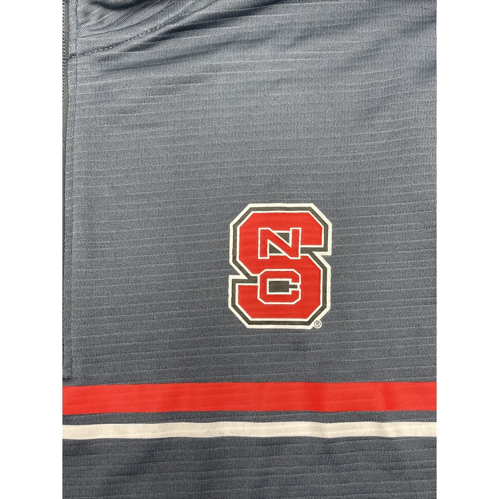 Champion 1/4th Zip Pull Over Long Sleeve M gray red NCS University Logo #C708 - Picture 2 of 6